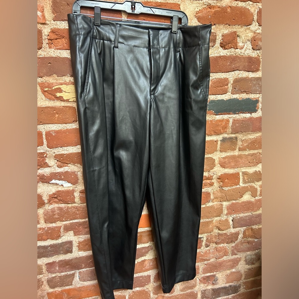 New Day High Rise Black Vegan Leather Pants